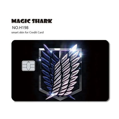 Maigc Shark Gold Dollar Money Cartoon Meme Reflective Sticker Film Cover for Debit Bank Credit Card Small Large Chip