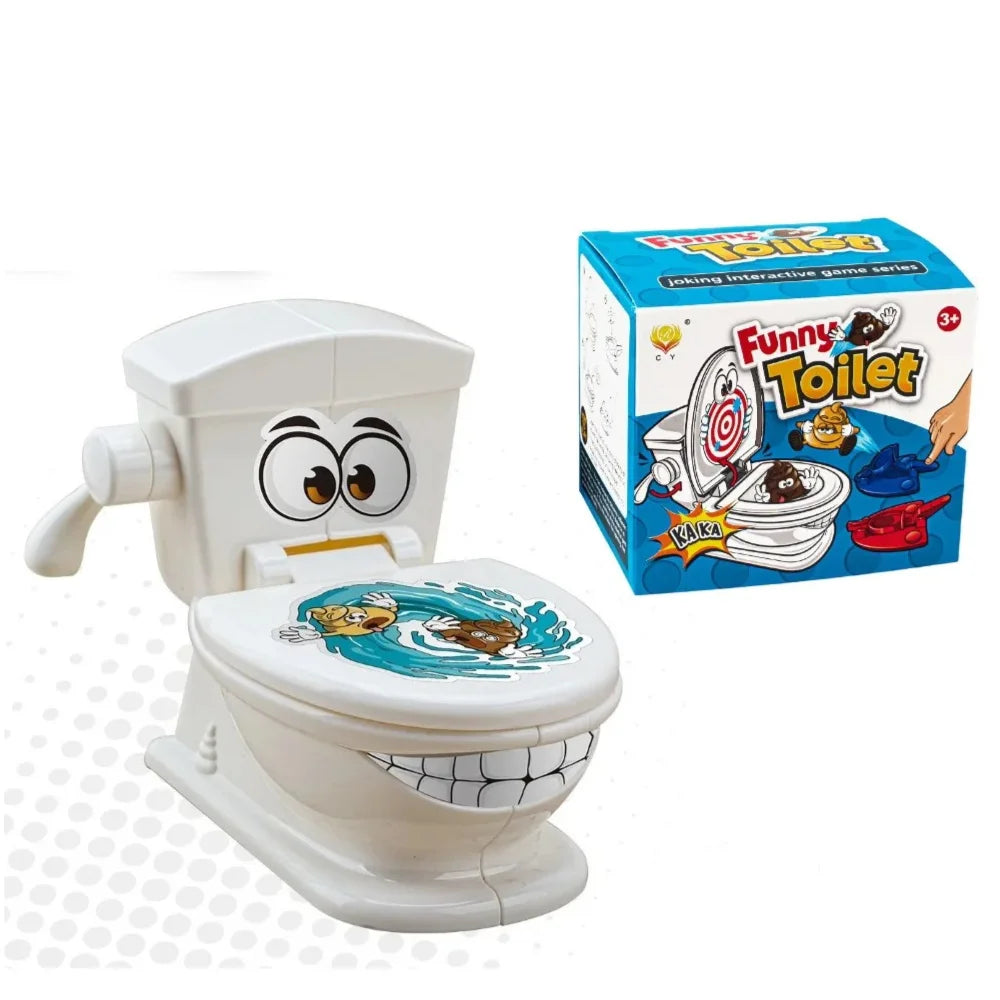 Mini Toilet Anti Stress Toys Two Person Interactive Catapult Toilet Toy Tabletop Game Throw Battle Toy Poops for Kids Adult