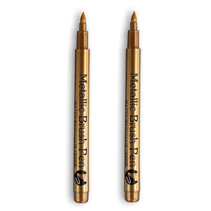 2/1Pc Brush Metallic Marker Pens Gold Silver Color Permanent Art Marker For Manga Crafts Scrapbooking School Stationery Supplies
