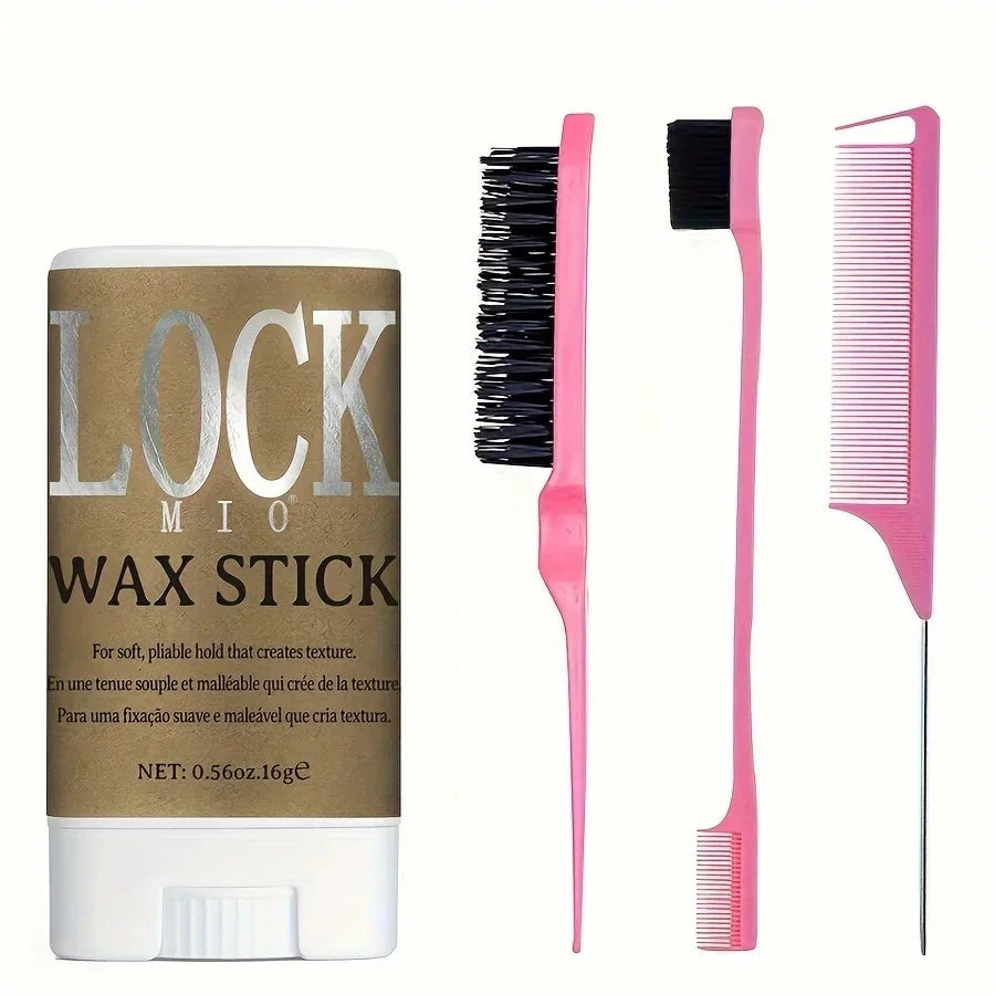 LOCKMIO Hair Wax Stick for Women and Kids Long Lasting Hold Pomade Control Broken Frizz Flyaway Styling Wax for Natural Wigs