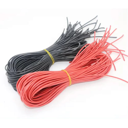 10 meter/lot High Quality wire silicone 10 12 14 16 18 20 22 24 26 28 30AWG 5m red and 5m black color