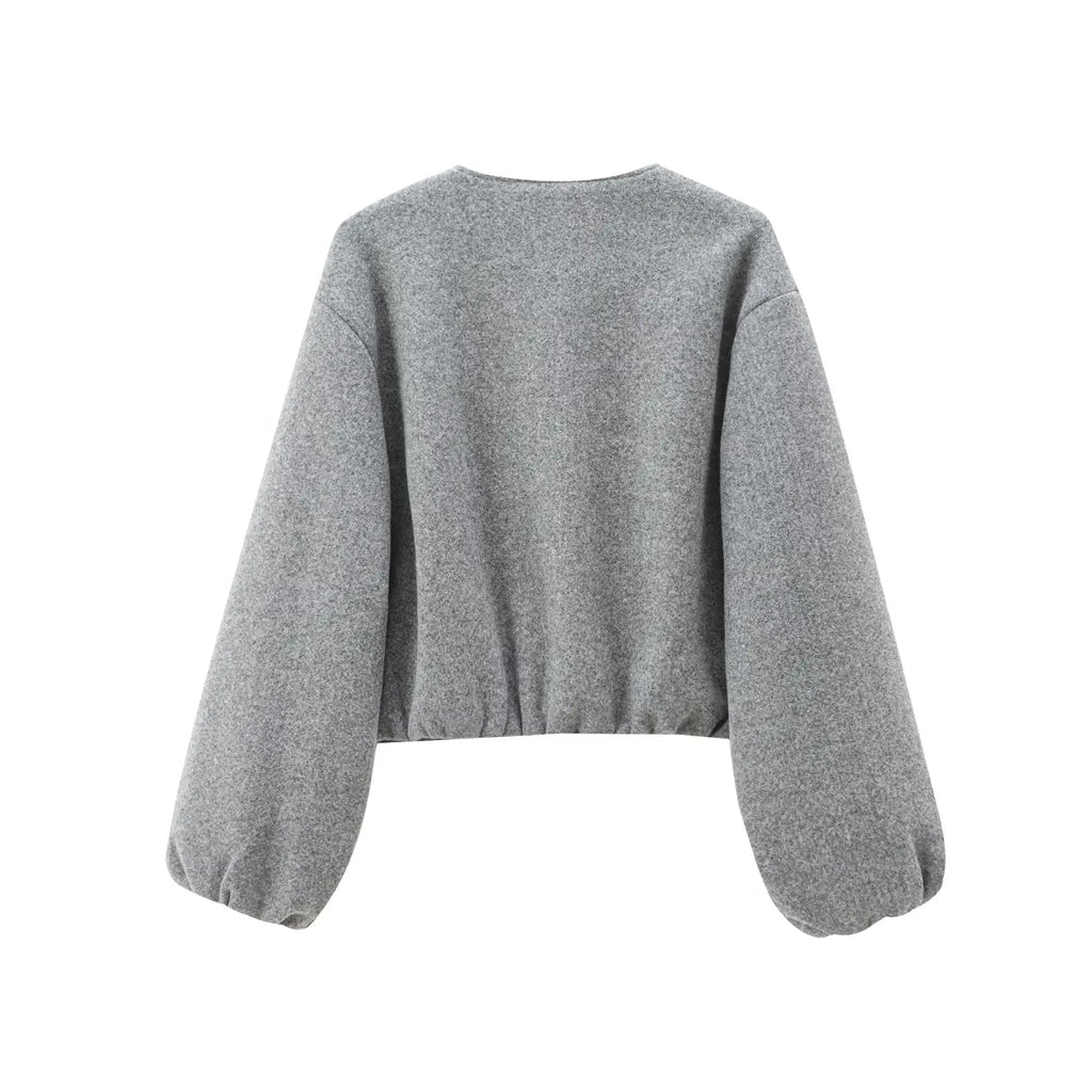 MUJER Fleece Bomber Jackets for Women Soft Zipper Woman's Sports Jacket Casual Cropped Jacket Women Long Sleeve Coats Outerwears