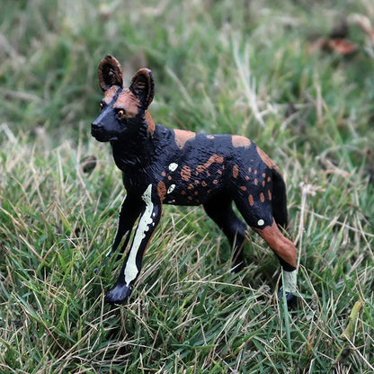 Oenux Classic Wild African Animals Simulation Tiger Hyaenidae Action Figure Figurines PVC Model Education School Kid Toys