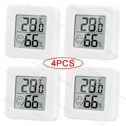 4pcs Mini LCD Hygrometer Thermometer Indoor Household New Digital Temperature Humidity Meter Digital Display Wall Mounted Sensor