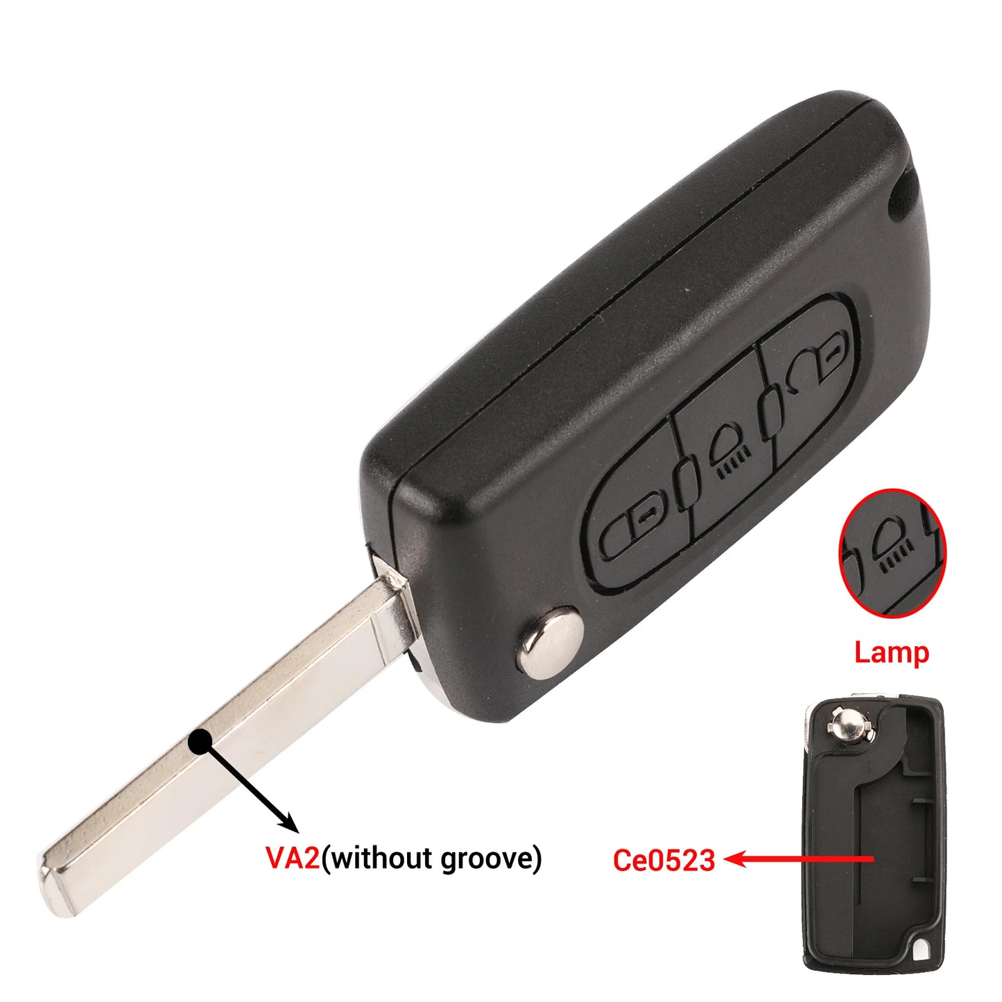 jingyuqin 2/3 Buttons for Peugeot 207 307 308 407 607 807 For Citroen C2 C3 C4 C5 C6 Auto Remote key Case Va2/Hu83 CE0523 CE0536
