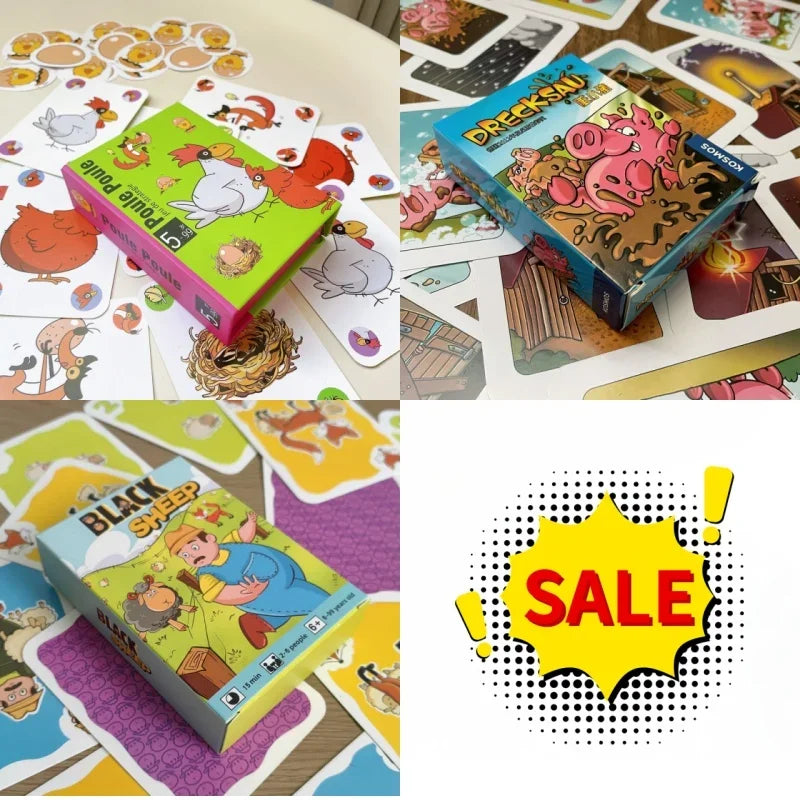 Hot Chicken Chiu Chiu Board Game Drecksau Dirty Pig Black Sheep Piou Piou Party Game Cards Intellectual Toy Kid Gift