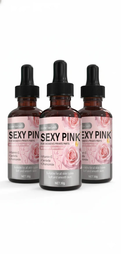 Secret Pink Intimate Oil Vitamin C & Chamomile. Softens, Smoothes, Revitalizes Skin. For Feminine Care. All Skin Types. 30g Net