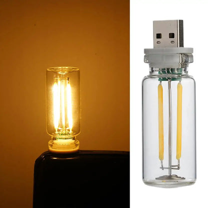Car USB Night Light Touch Control Dimmable LED Filament Lamp USB Plug and Play Decorative Atmosphere Light for Car Bedroom