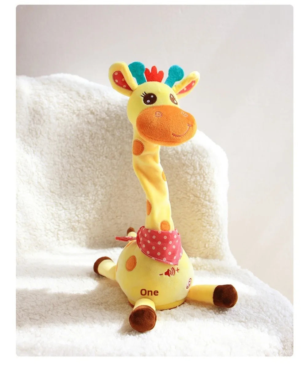 Repeating What You Say Dancing Talking Giraffe Toy with 10 Songs Plush Swaying Dancing Giraffe Adjustable Volume Glowing