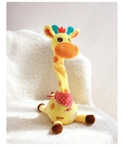 Repeating What You Say Dancing Talking Giraffe Toy with 10 Songs Plush Swaying Dancing Giraffe Adjustable Volume Glowing
