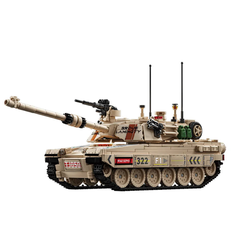 World War 2 WW2 Army Military Soldiers SWAT Half Tracked Armor Vehicle Trailer Assemble Building Blocks Bricks Children's Toys
