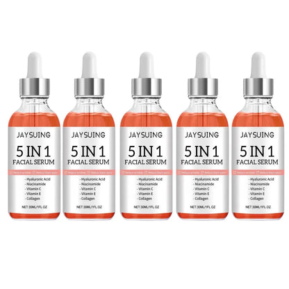 5 In 1 Hyaluronic Acid Face Serum Moisturizing Vitamin C collagen Lightning Facial Serum Shrink Pores Skin Care