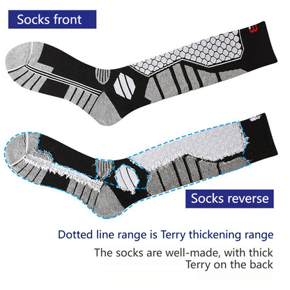 GTUBIKE New Winter Warm Ski Socks Anti-slip Thickened Compression Snowboard Socks Thermal Moisture-wicking Knee High Socks