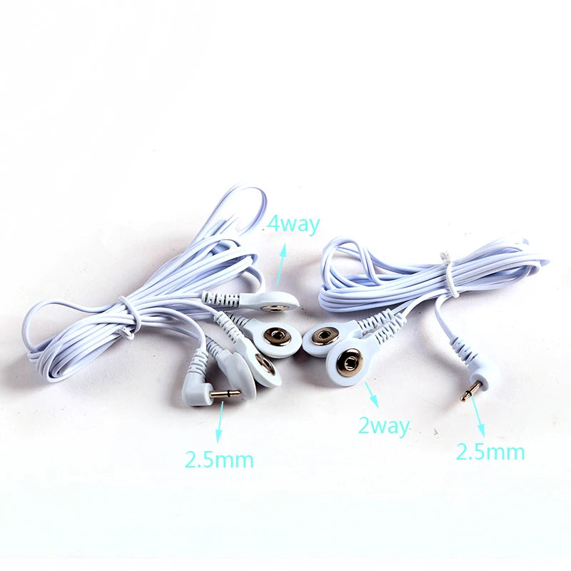 2/4 Way 2.5mm Button  Electrode Tens Cable Conductive Line Wire for Digital Tens Machine Body Massager for Electrode Pads