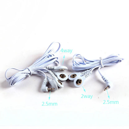 2/4 Way 2.5mm Button  Electrode Tens Cable Conductive Line Wire for Digital Tens Machine Body Massager for Electrode Pads