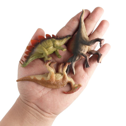 Oenux 12PCS Jurassic Dinosaur Set Velociraptor Stegosaurus Spinosaurus T-Rex Model Action Figures PVC Collection Kids Toy Gift