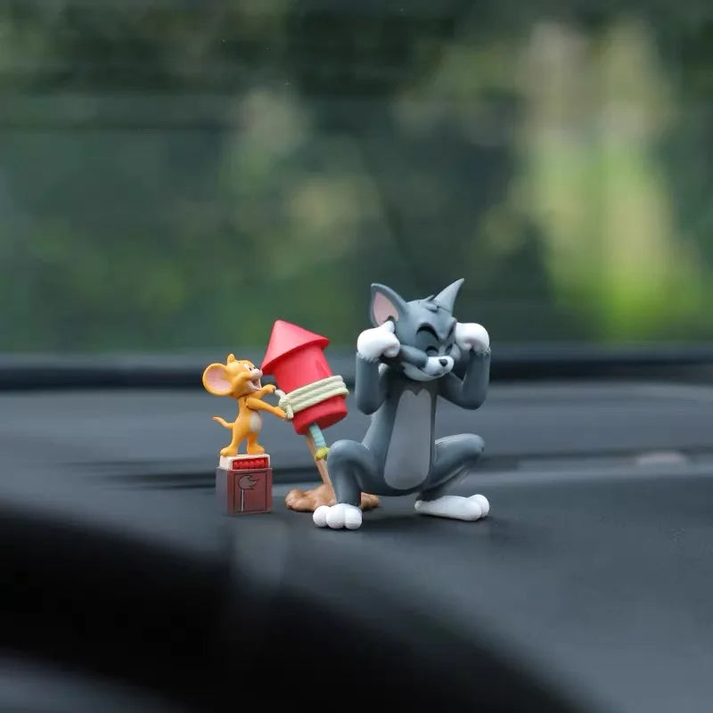 Car Dashboard Decor Interior with Adhesive Pads for Dashboard Desktop Ornament Classic Cartoon Figure Collection Car Accessories