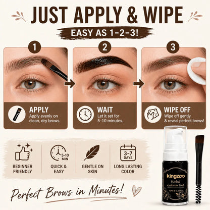 Professional Henna Brow Tint Kit Black Brown Waterproof & Long Lasting Eyebrow Dye for Home Use Natural Looking Brow Enhancer