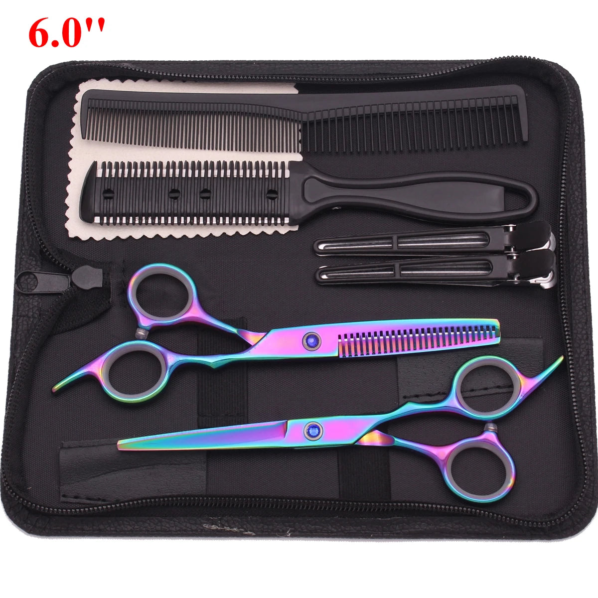 6.0'' Professional Hair Scissors Cutting Shears Thinning Hairdressing Haircut Razors Comb Set Salon Barber & Home Dropshipping
