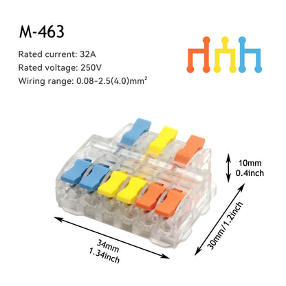 10/50 PCS Mini Fast Wiring Connectors Universal Compact Lever Crimp Splitter Electrical Conductors Push-in Home Terminal Block