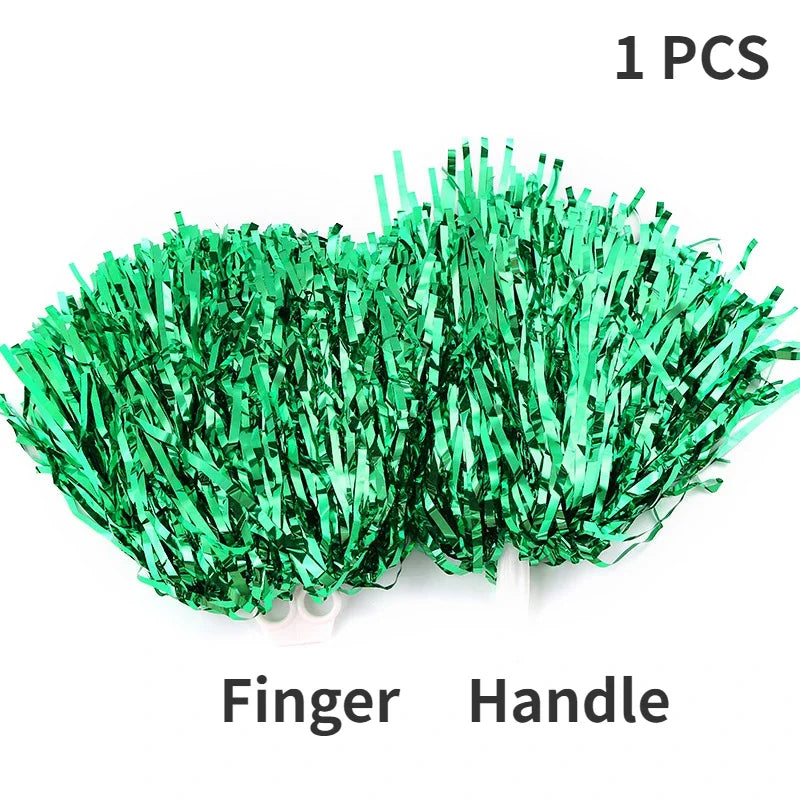 Cheerleading Pom Poms with Handle Cheer Balls Gold Yellow Pink Red Green Blue for Hand Dance Women Girl Kids Pompoms Accessories