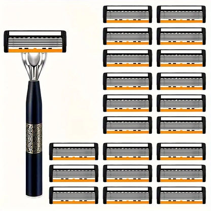 Razor Classic 6 Layer Safety Razor for Mens Shaving&Womens Hair Removal Shaving Blades Manual Shaver