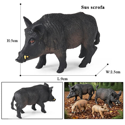 Oenux Wild boar Tapirus Indicus Porcupine Animals Simulation Model Action Figures Figurine Educational Collection Kids Toy Gift