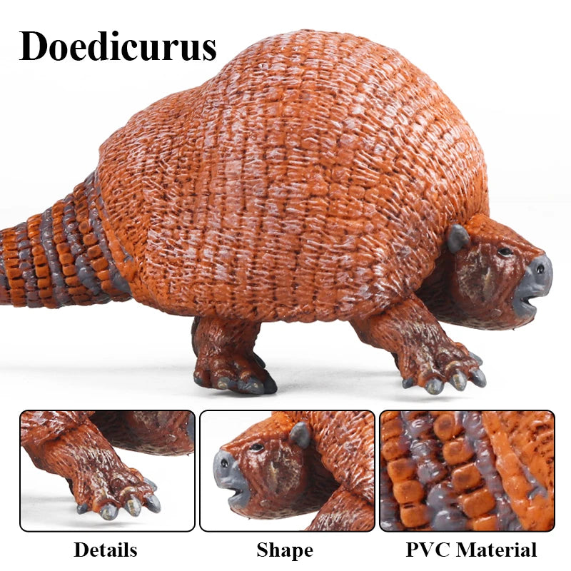 Oenux Prehistoric Wild Animals Simulation Armadillo Doedicurus Sabretooth Model Action Figures PVC Collection Toy For Kid Gift
