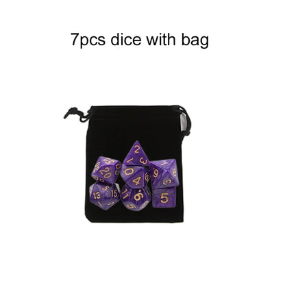 7pcs/set Multicolour Dice Set Multiple Colors Polyhedral RPG DND Role Playing Dragons Board Game Multiple Dice With Bags TMZ