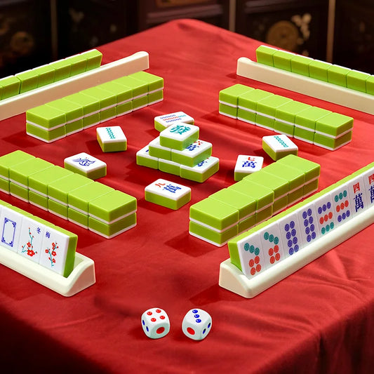 144-piece mahjong set, portable travel mahjong, table game for gatherings, Halloween and Christmas gift