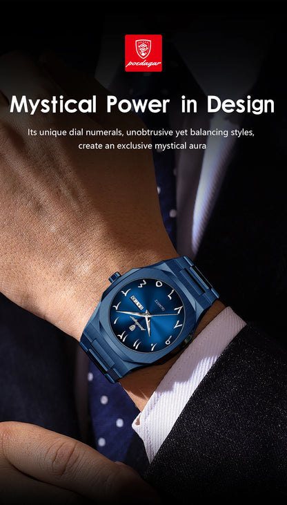 POEDAGAR Luxury Fashion Men's Clock Waterproof Week Date Male Watch Quartz Stainless Steel Business Watches For Man Reloj Hombre