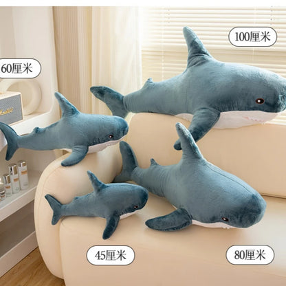 100cm Cartoon Hot Sell Soft Rainbow Shark Plush Doll Pillow Sea Creatures Colorful Shark Plush Toy Warm Hug For Boys Girls Gifts