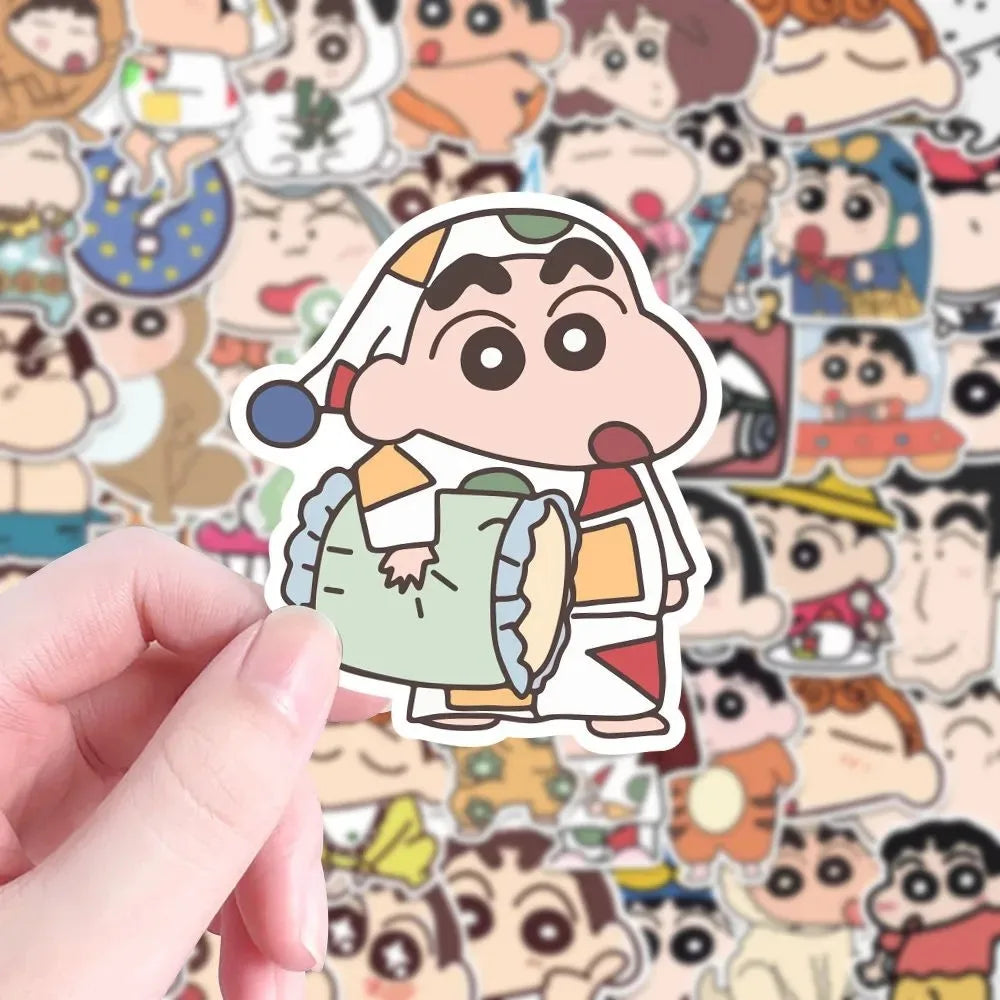 100PCS Cartoon Anime Crayon Shin Chan Stickers Kawaii Decals Kids Toys for Car Laptop Phone Stationery Decor Waterproof Sticker