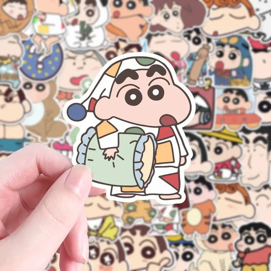 100PCS Cartoon Anime Crayon Shin Chan Stickers Kawaii Decals Kids Toys for Car Laptop Phone Stationery Decor Waterproof Sticker