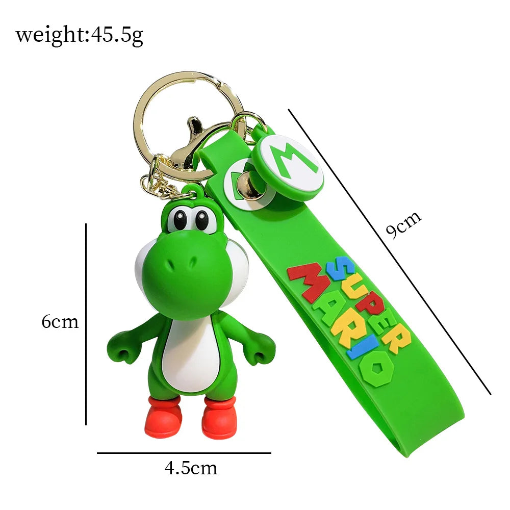 19 Styles Anime Keychain Mario Bros Luigi Toad Bowser Action Figure Model PVC Cartoon Bag Doll Pendant Toys Gift