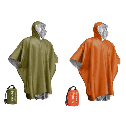 Emergency Water Proof Raincoat Aluminum Film Disposable Poncho Cold Insulation Rainwear Blankets Survival Tool Camping Equipment