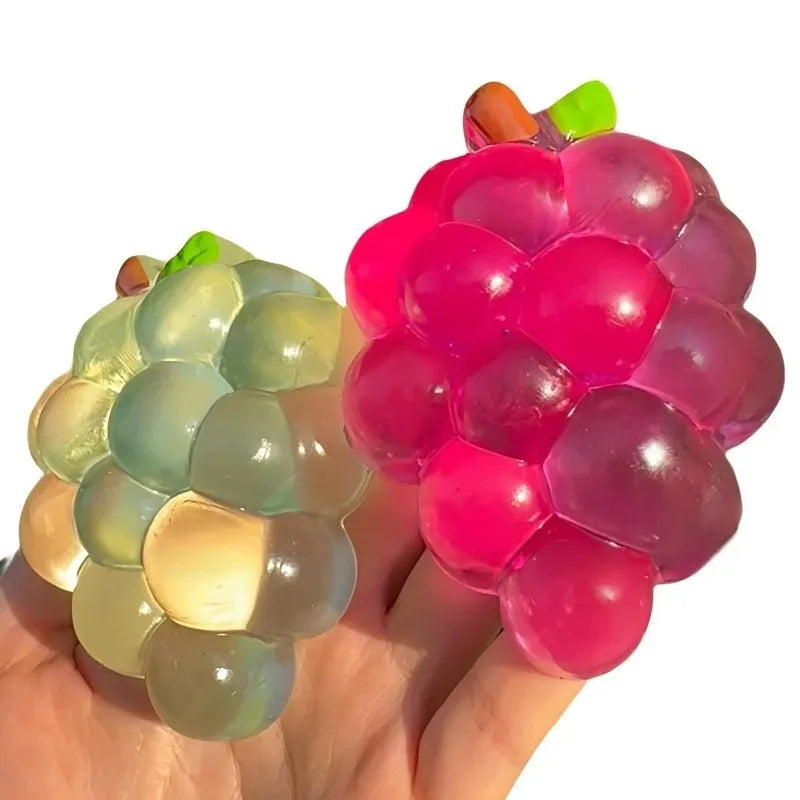 Taba Squishy Handmade Grape Squeeze Toy Sticky Fruit Stress Relief Slow Rebound Sensory Fidget Toy for Anxiety and Focus Gift
