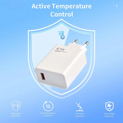 Fast Travel Charger with USB  Port  Quick  Charger for Xiaomi  100-240V,  USB Charger Adapter, Versatile Charging Hub,