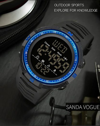 SANDA 6014 Military Sport Watch for Men Clock Digital Wristwatches Shockproof Countdown Waterproof Bracelet Relojes Para Hombre