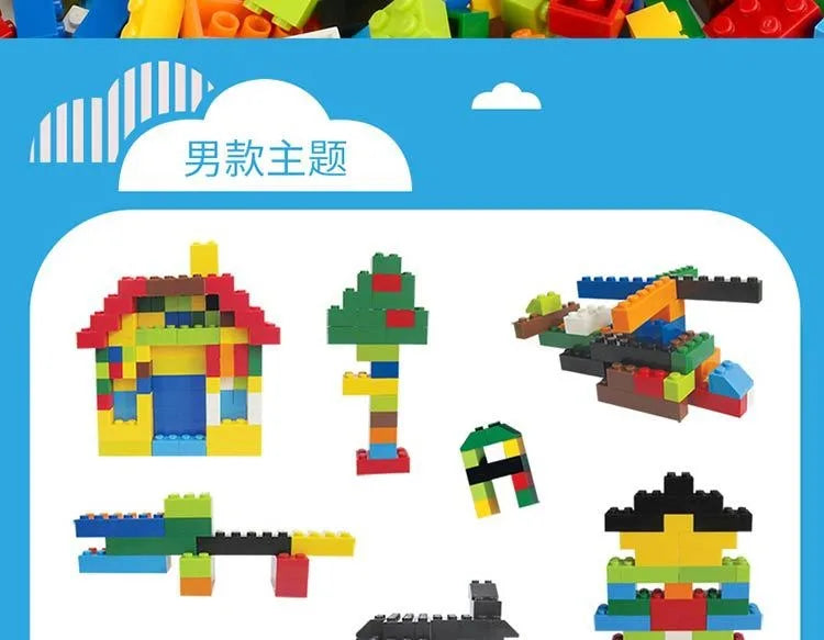DIY creative building blocks big set city classic building blocks assemble birthday gift children's educational toys