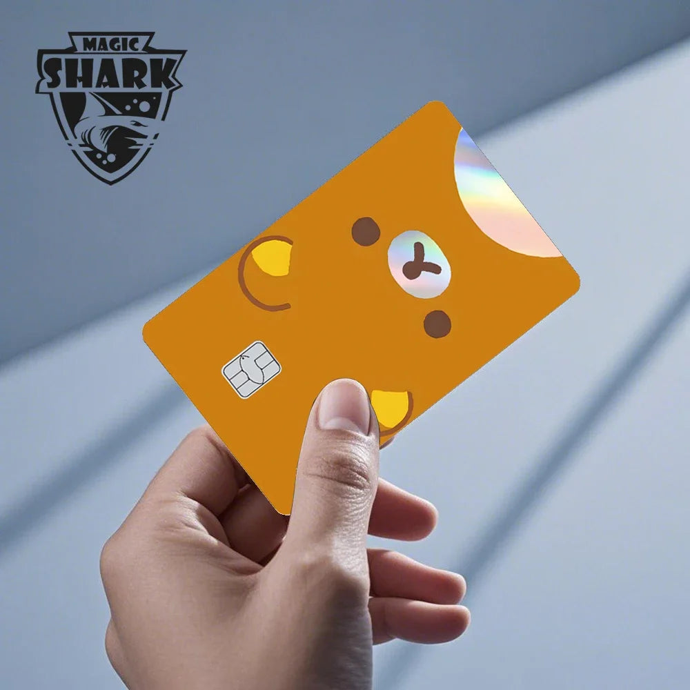 2025 New Cute Holographic Mouse Cat No Fade Laser Reflective Front Skin Cover Skin Sticker for Credit Card Debit Bank Card