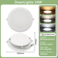 1-10pcs/lot Recessed Led Downlight Round Leds Panel Light 120V 220V 3000K-6000K 10W 20W 24W Spot for Foyer Indoor Lighting