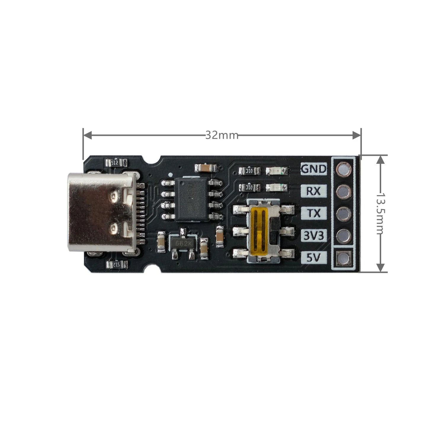 CH340N TYPE-C USB To UART TTL / USB TO Serial Port Communication Module 3.3V 5V Level RX/TX Download Debugging Tools Brush Line