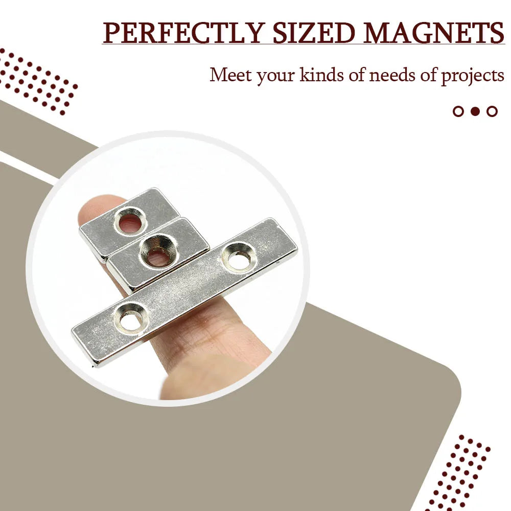 Powerful Block Magnet With holes Super Strong Refrigerator Magnets Cabinet Door Magnet Used for Office Whiteboards, DIY