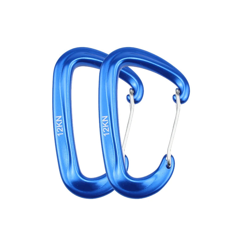 12KN Small Climbing Carabiner D-Shape Mountaineering Buckle Hook Safety Lock Outdoor Camping Hiking Key Chain