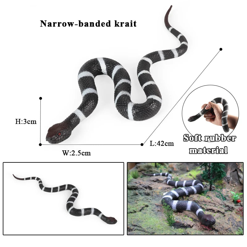 Oenux Soft Wild Insect Animal Model Caterpillar Lizard Snake Chameleon Gekko Action Figures TPR Halloween Trick Toy Kid Gift