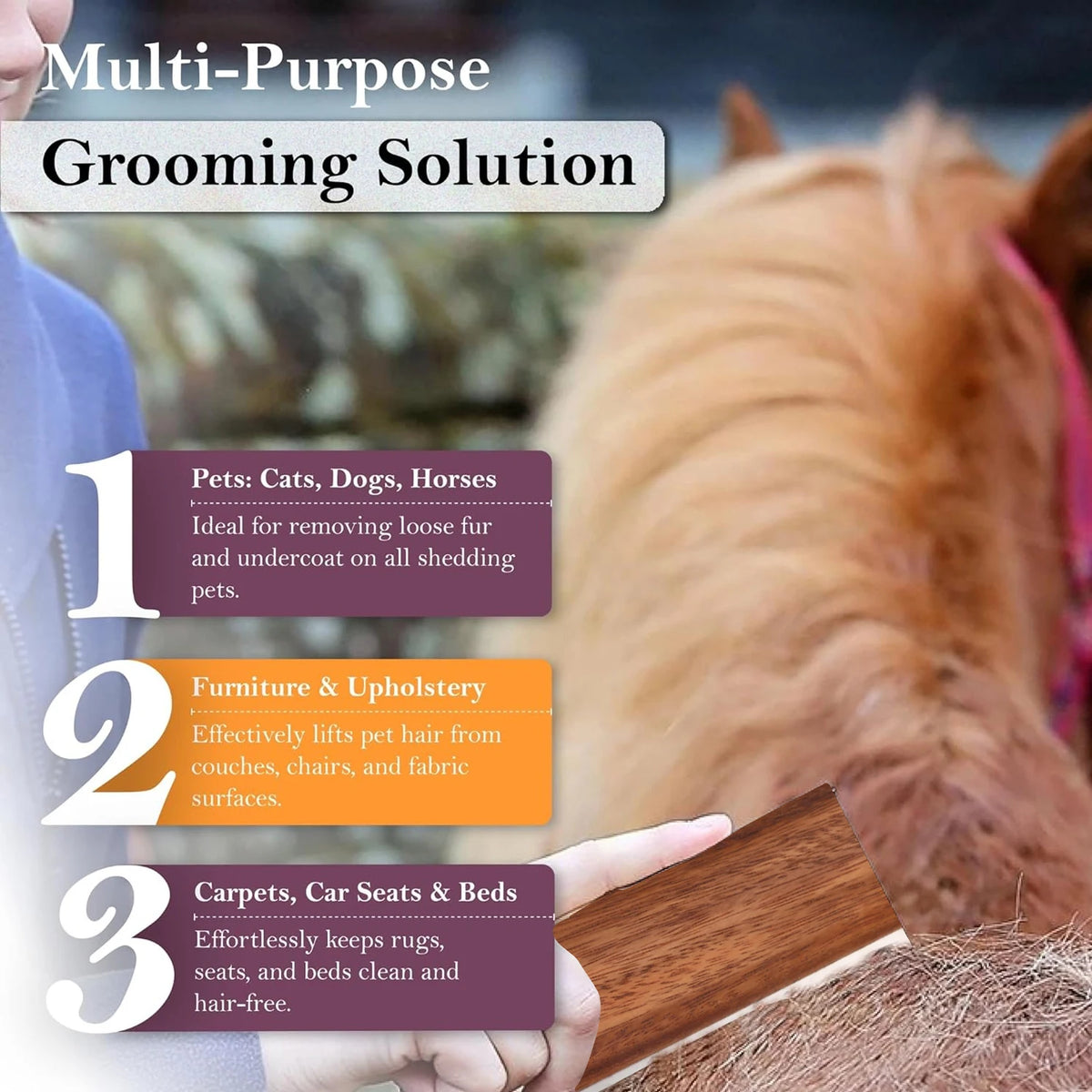 Pet Cleaning and Beauty Brush, Horse Sweat Scrat, Suitable for Cat, Dogs, Rabbit, Animal Stables, Horse equipment Cleaning Tools