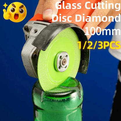 100mm Glass Cutting Disc Diamond Ultra-thin Saw Blade Diamond Jade Wine Bottle Ceramic Polish Angle Grinder Machine