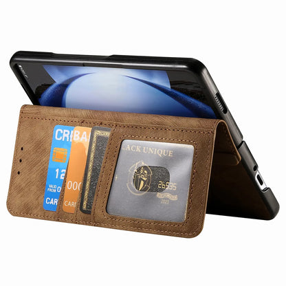 2 in 1 Magnetic Zipper Cards Solt Wallet Leather Case For Samsung Galaxy Z Fold 8 ultra 7 6 5  Wireless Charging Bag Purse Cover