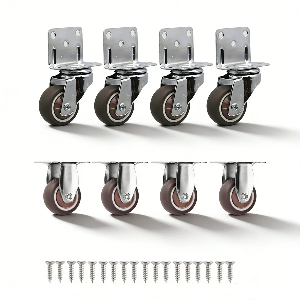 4pcs/lot Universal Fixed Swivel Casters for Table Chair Sofa With/Without Brake Heavy Duty Furniture Castor Silent Trolley Wheel